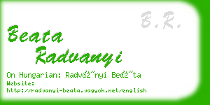 beata radvanyi business card